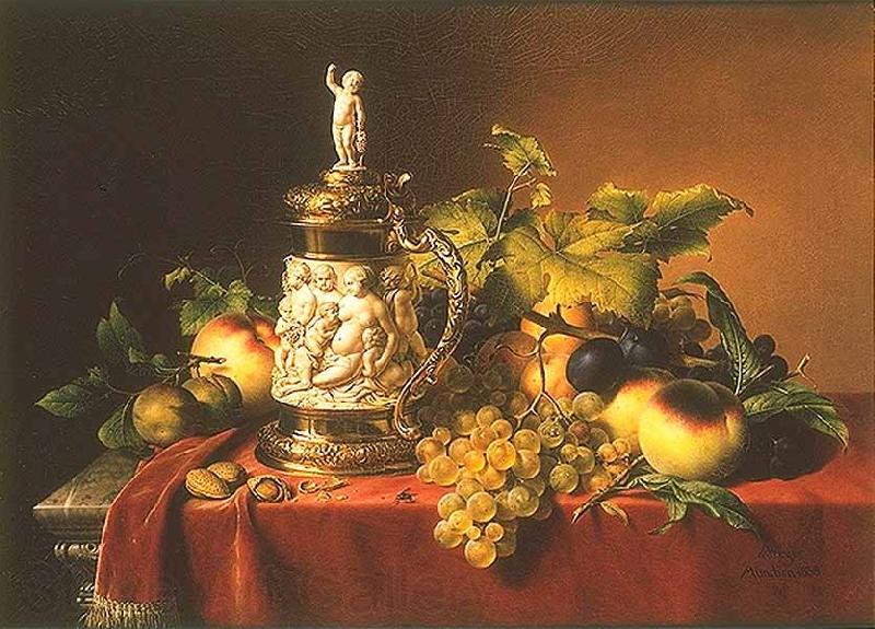 Johann Wilhelm Preyer Dessertfruchte mit Elfenbeinhumpen Norge oil painting art